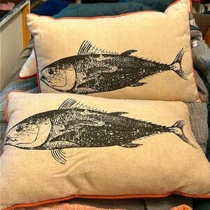 Two cool looking Fish Decorative Accent Pillows